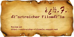 Ösztreicher Filoméla névjegykártya